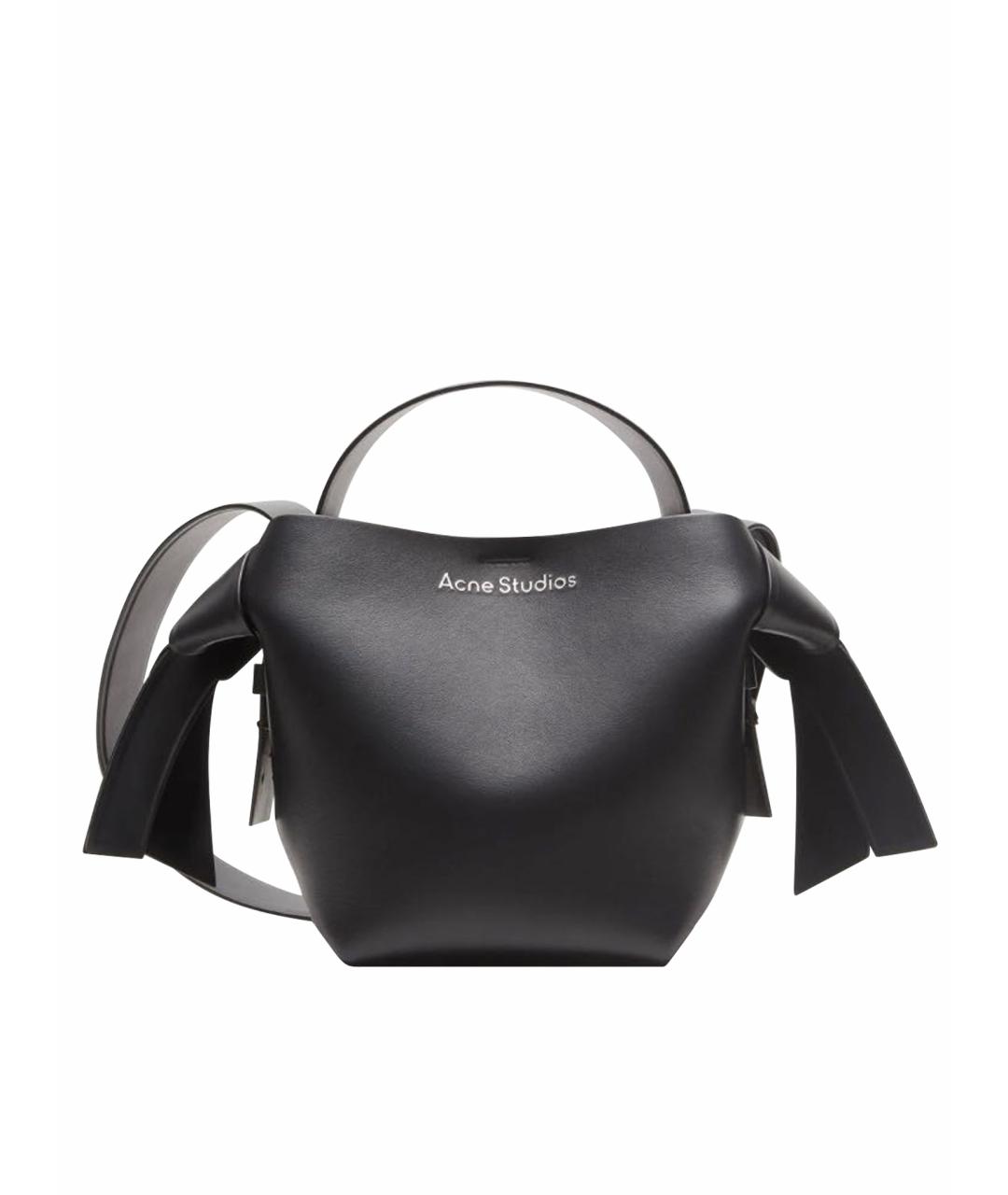 ACNE STUDIOS Черная кожаная сумка через плечо, фото 1