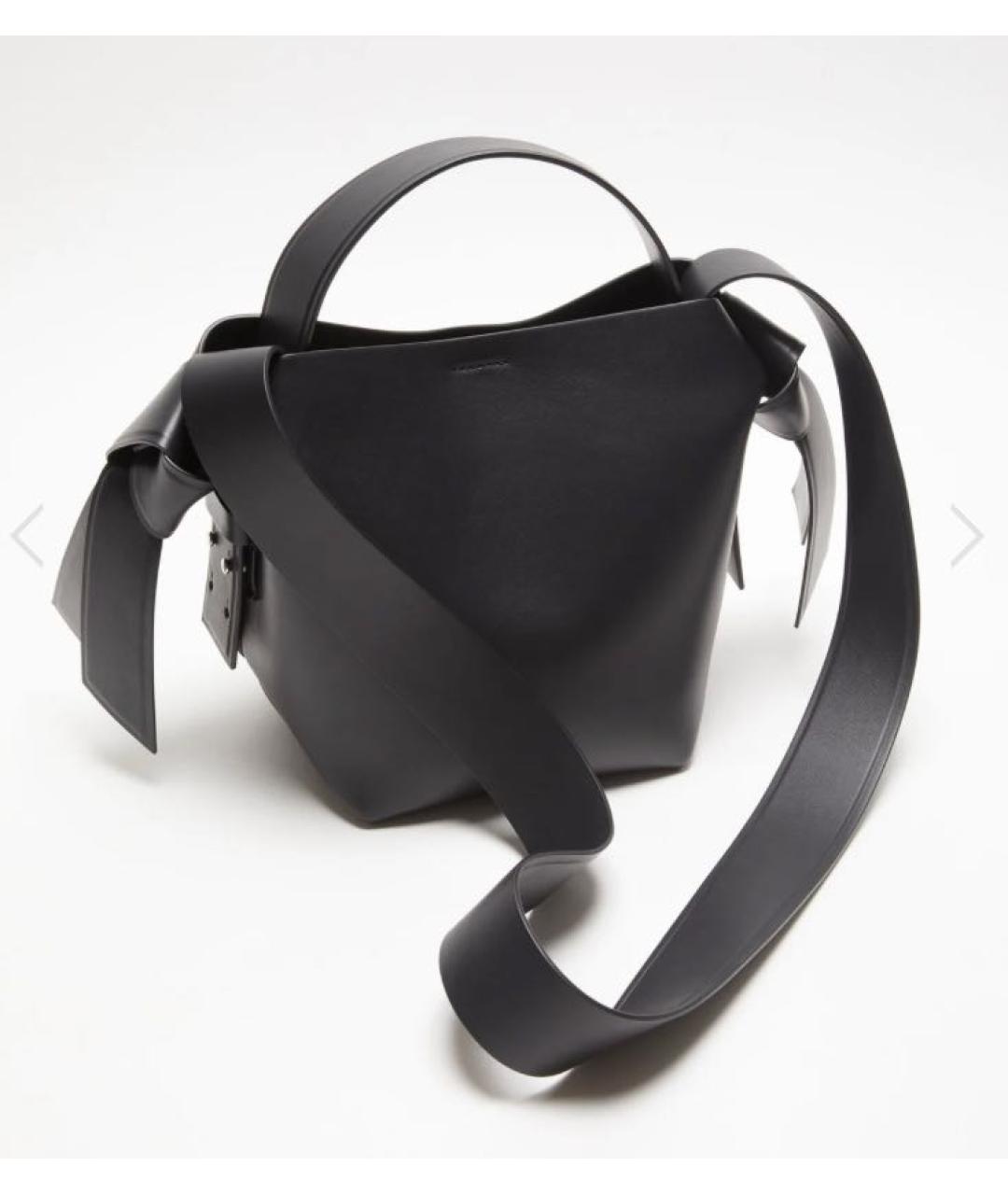 ACNE STUDIOS Черная кожаная сумка через плечо, фото 2