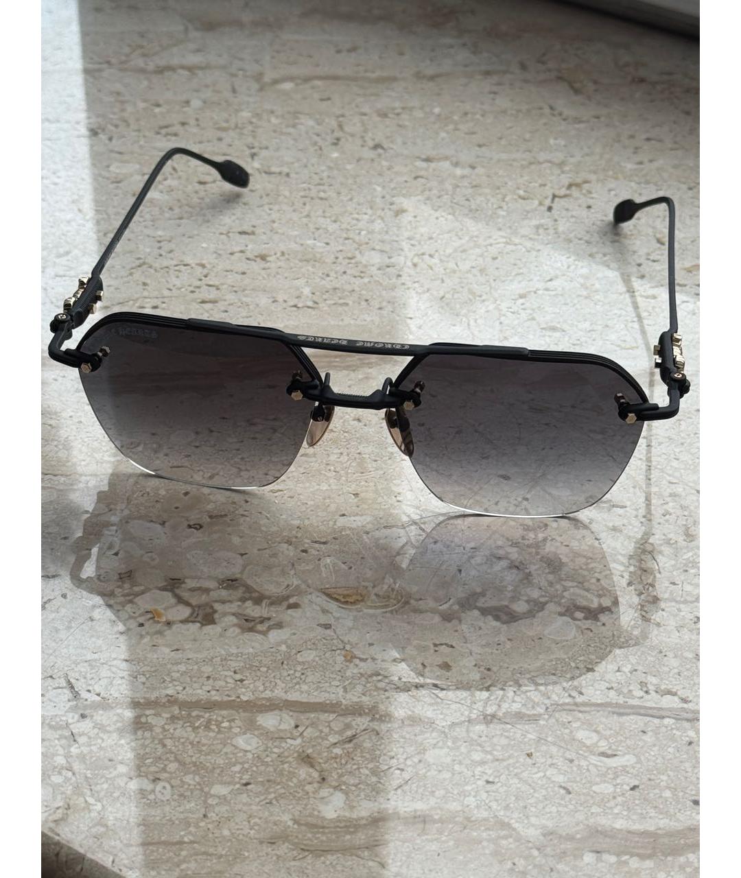 CHROME HEARTS Серые металлические солнцезащитные очки, фото 2