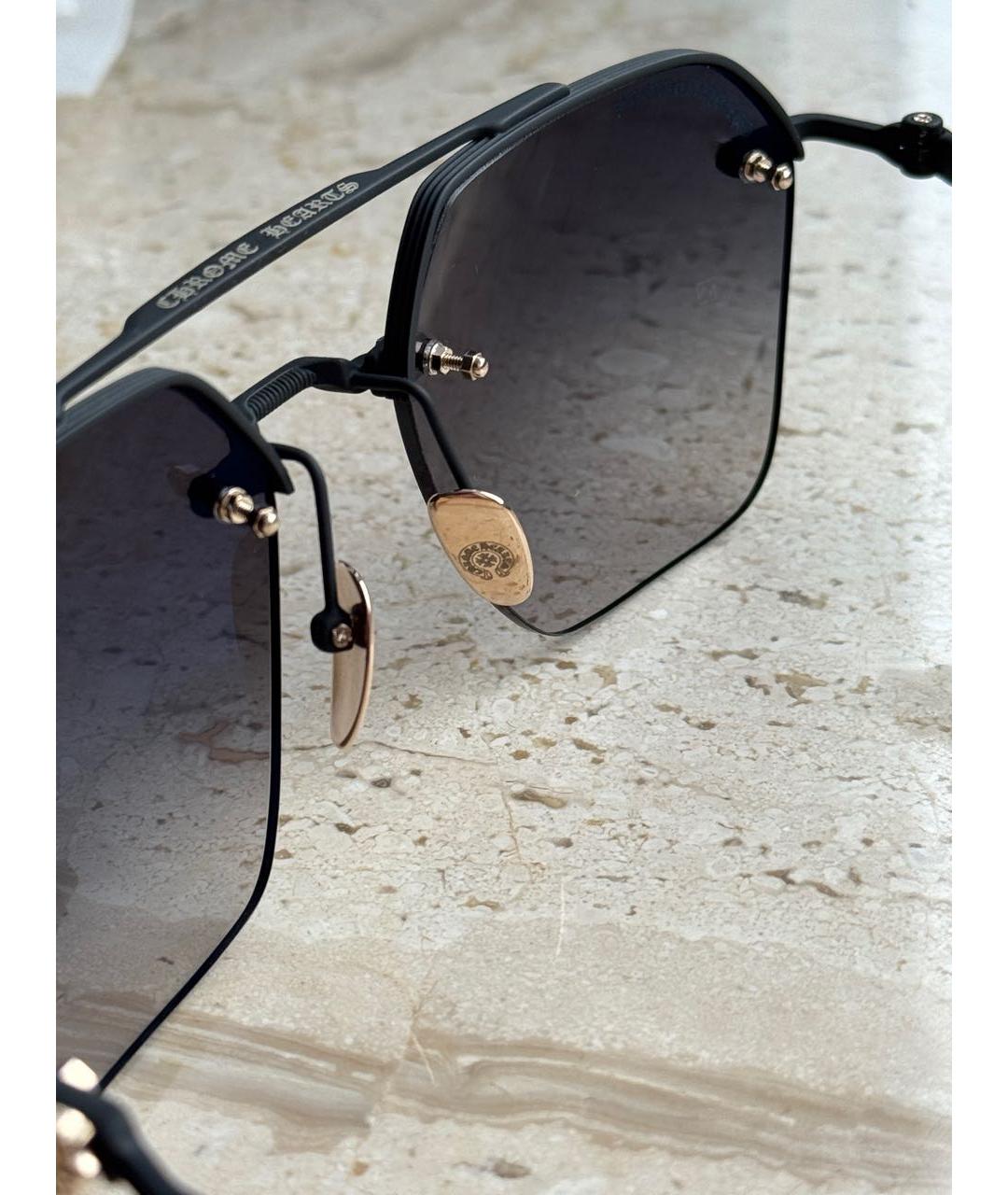 CHROME HEARTS Серые металлические солнцезащитные очки, фото 6