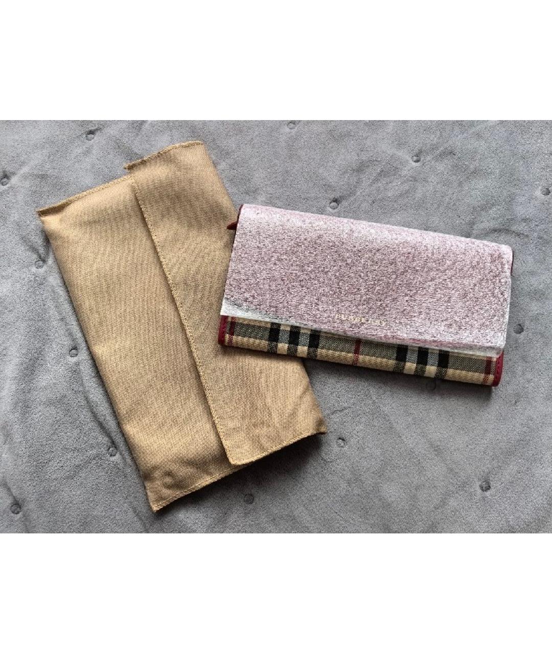 BURBERRY Красный кожаный кошелек, фото 7