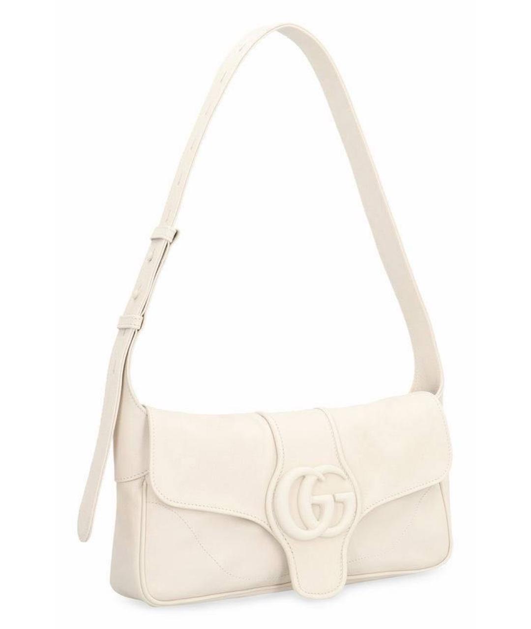 GUCCI Белая кожаная сумка через плечо, фото 3