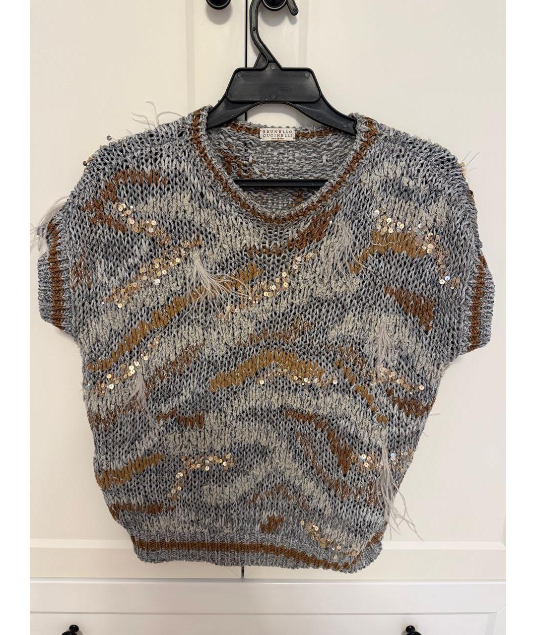 BRUNELLO CUCINELLI Серая полиэстеровая жилетка, фото 6