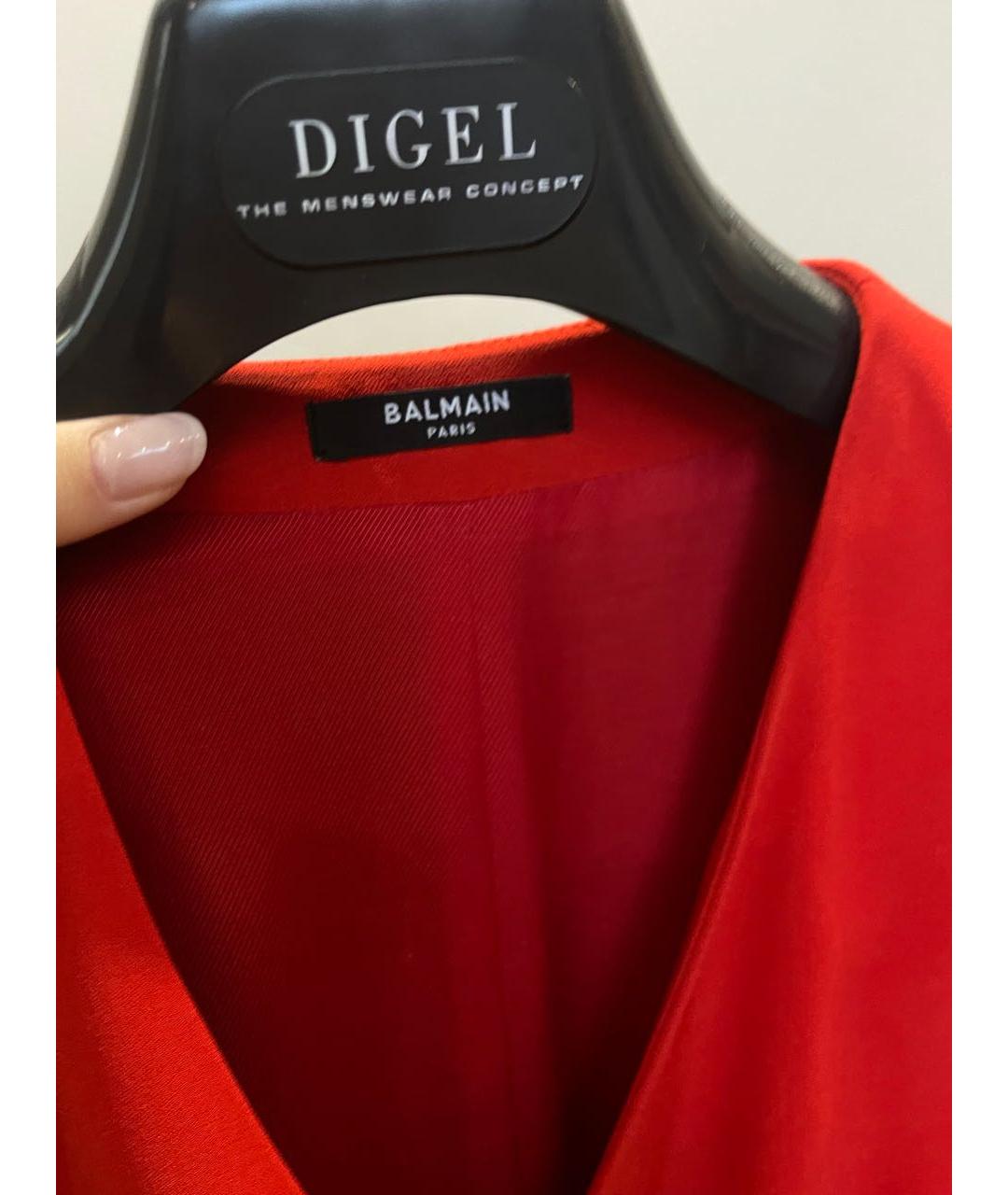BALMAIN Красное полиэстеровое вечернее платье, фото 3