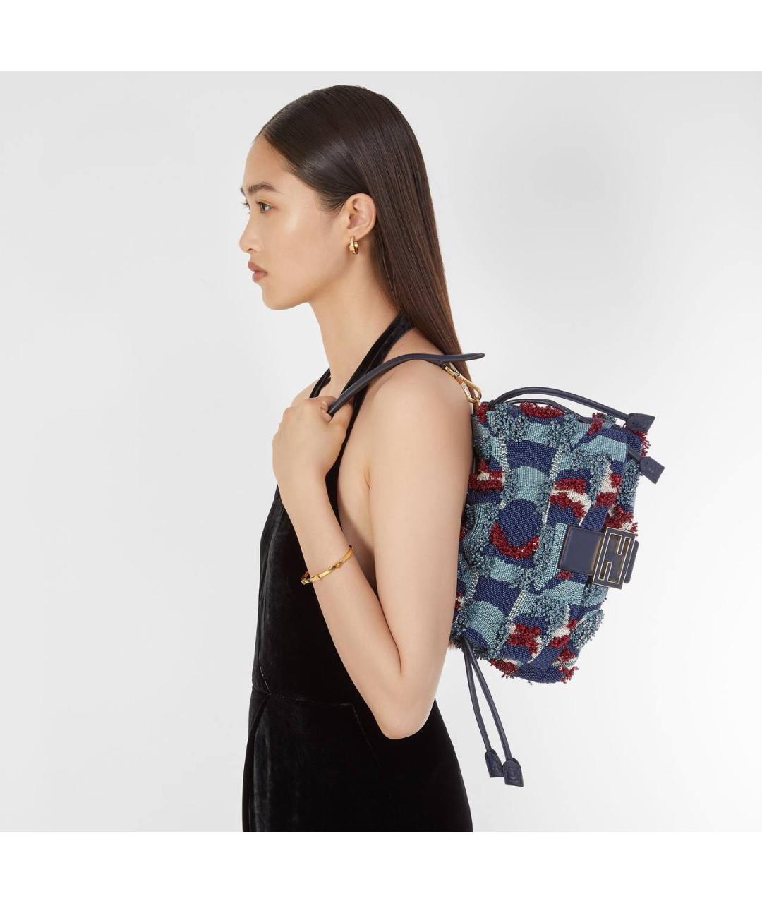 FENDI Синяя сумка через плечо, фото 5