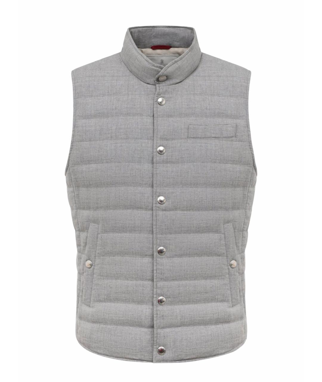 BRUNELLO CUCINELLI Серый льняной жилет, фото 1
