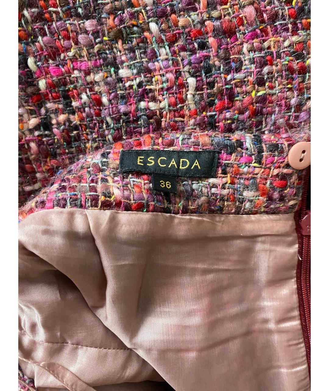ESCADA Розовая шерстяная юбка миди, фото 3