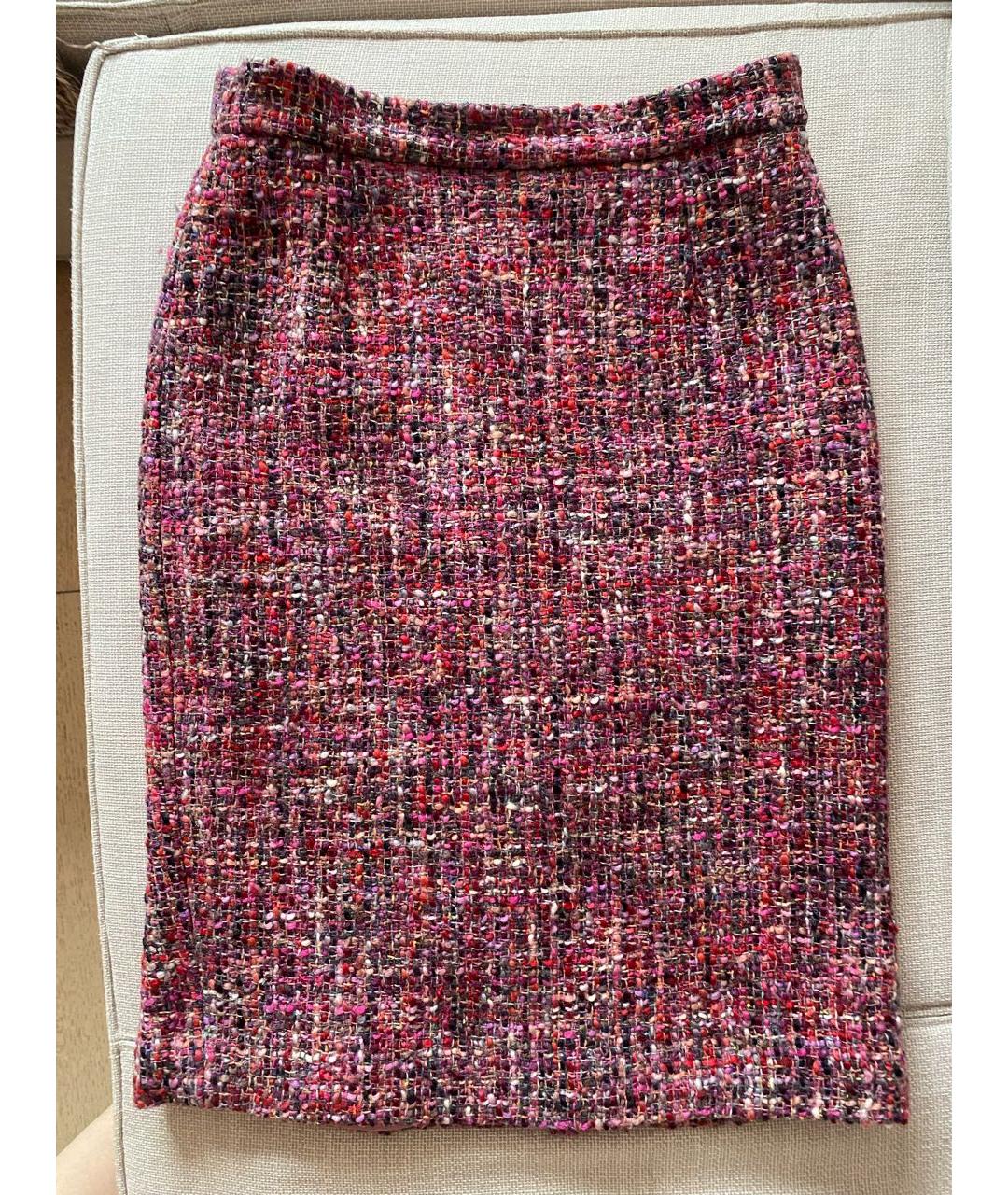 ESCADA Розовая шерстяная юбка миди, фото 6