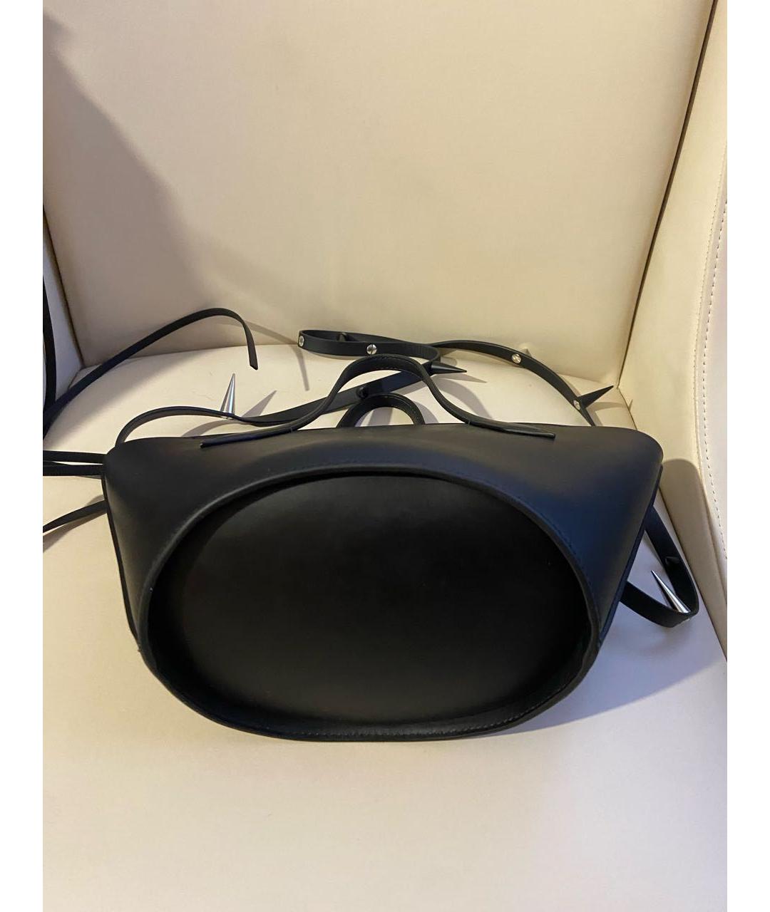 ACNE STUDIOS Черная кожаная сумка с короткими ручками, фото 6