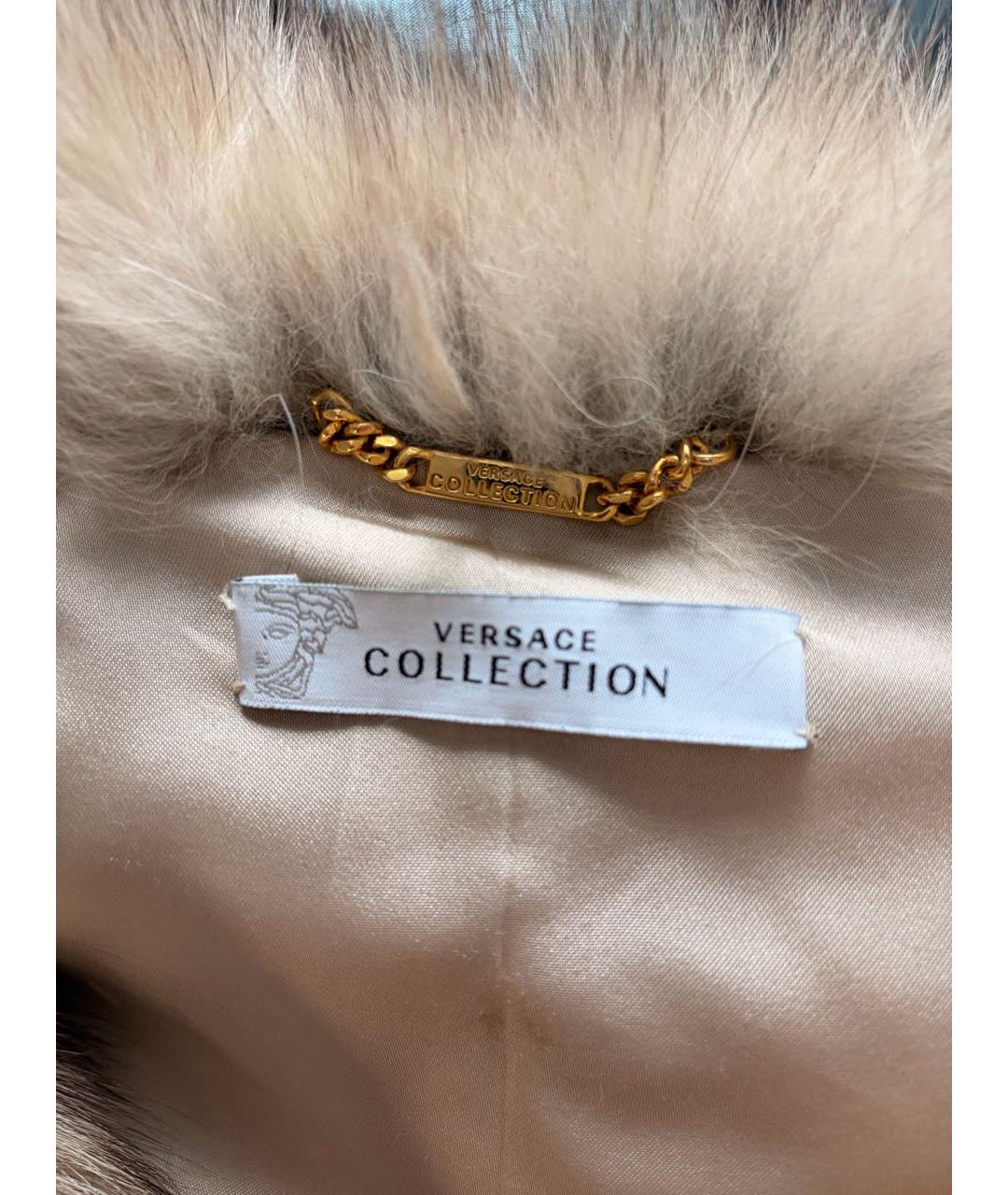 VERSACE Бежевая сетчатая шуба, фото 4