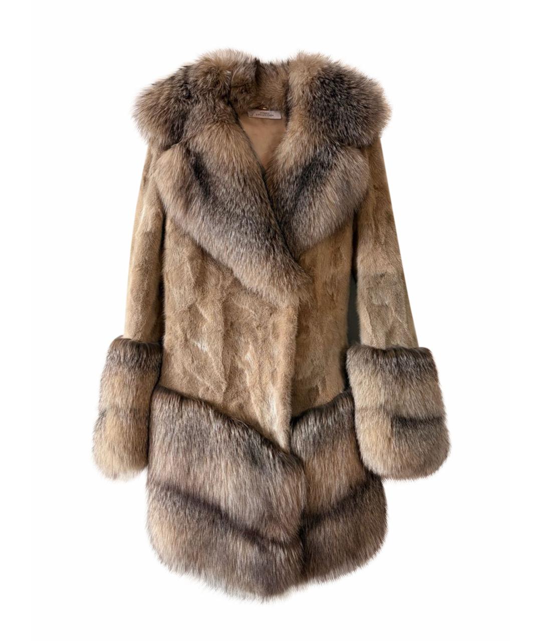 VERSACE Бежевая сетчатая шуба, фото 1