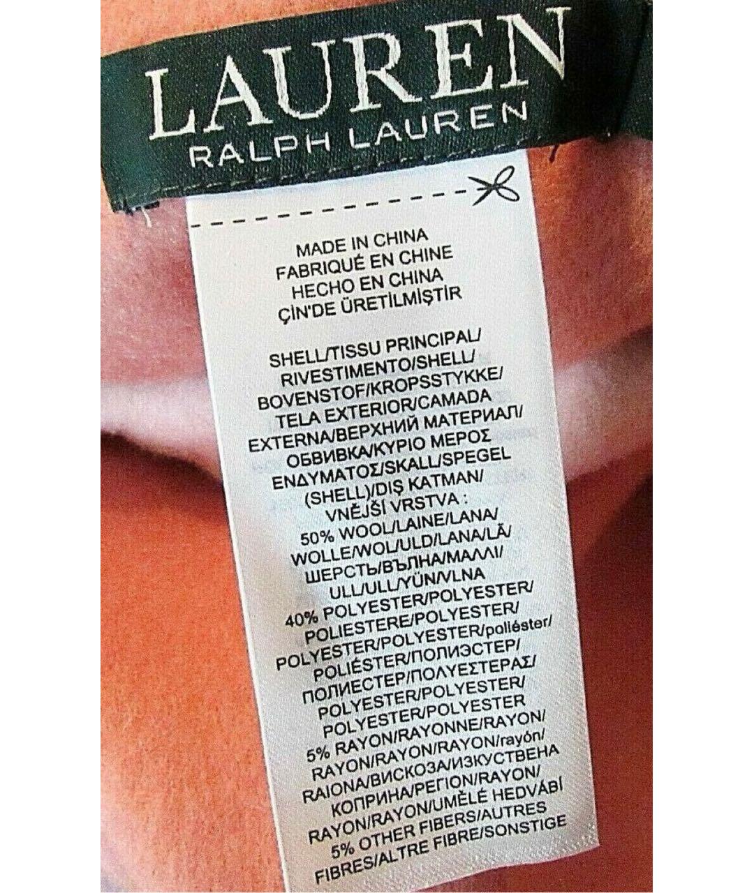 RALPH LAUREN Коралловое шерстяное пальто, фото 5