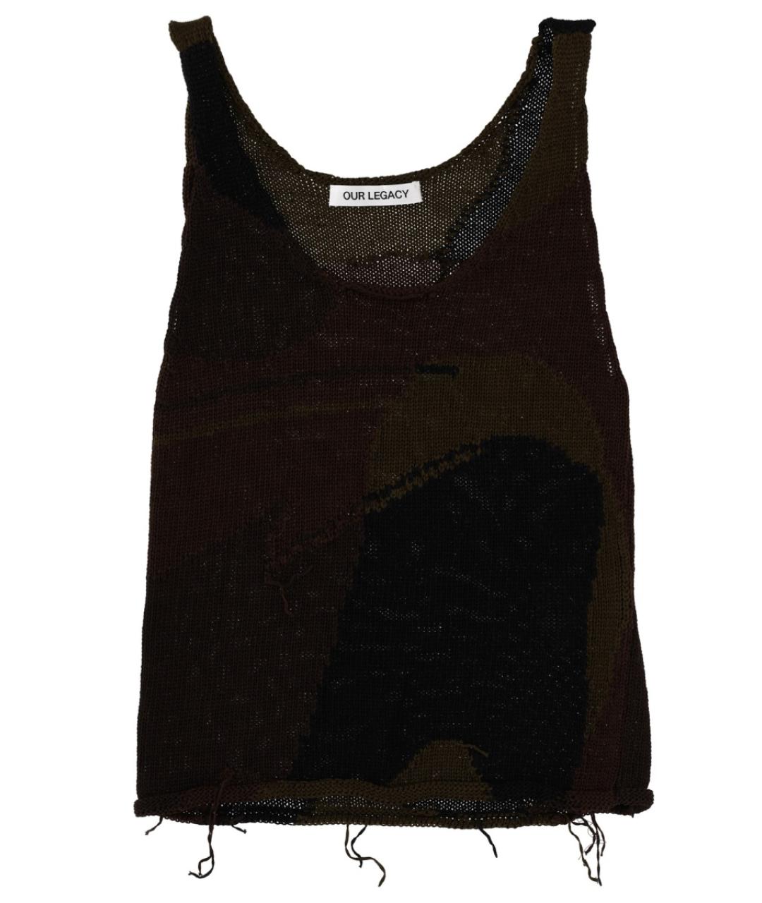 OUR LEGACY Коричневая хлопковая майка, фото 1