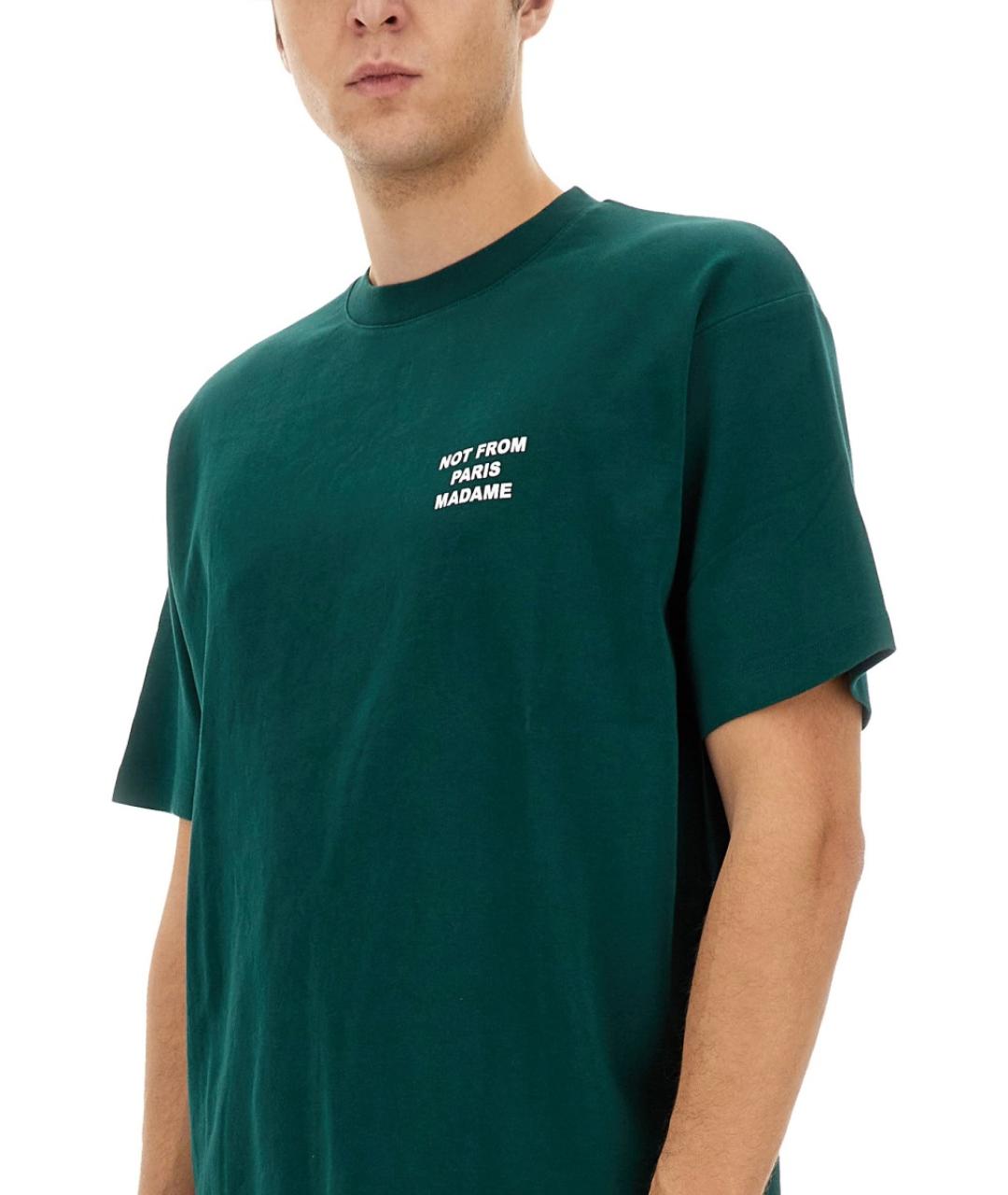 Drole de Monsieur Зеленая хлопковая футболка, фото 4