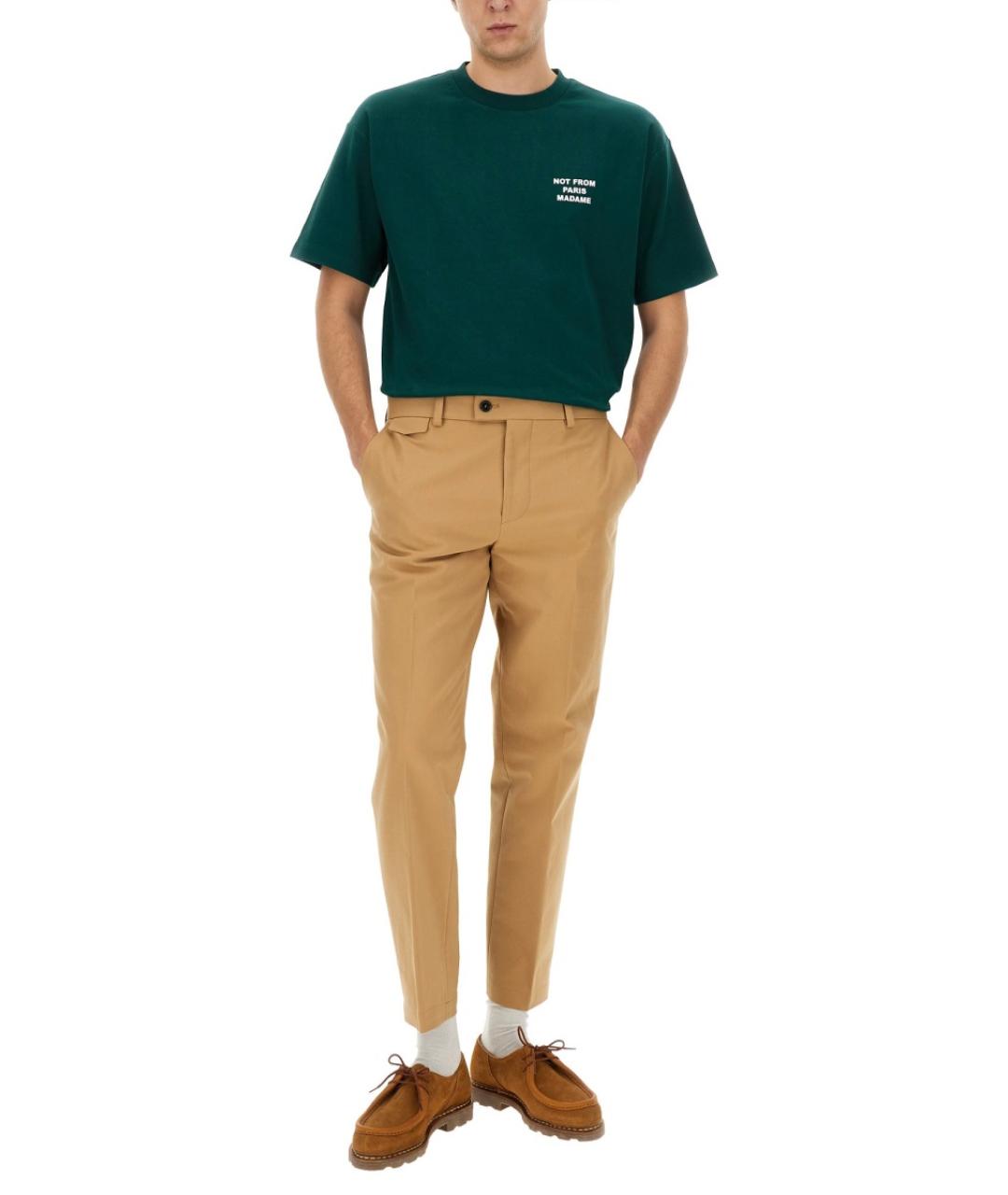 Drole de Monsieur Зеленая хлопковая футболка, фото 2