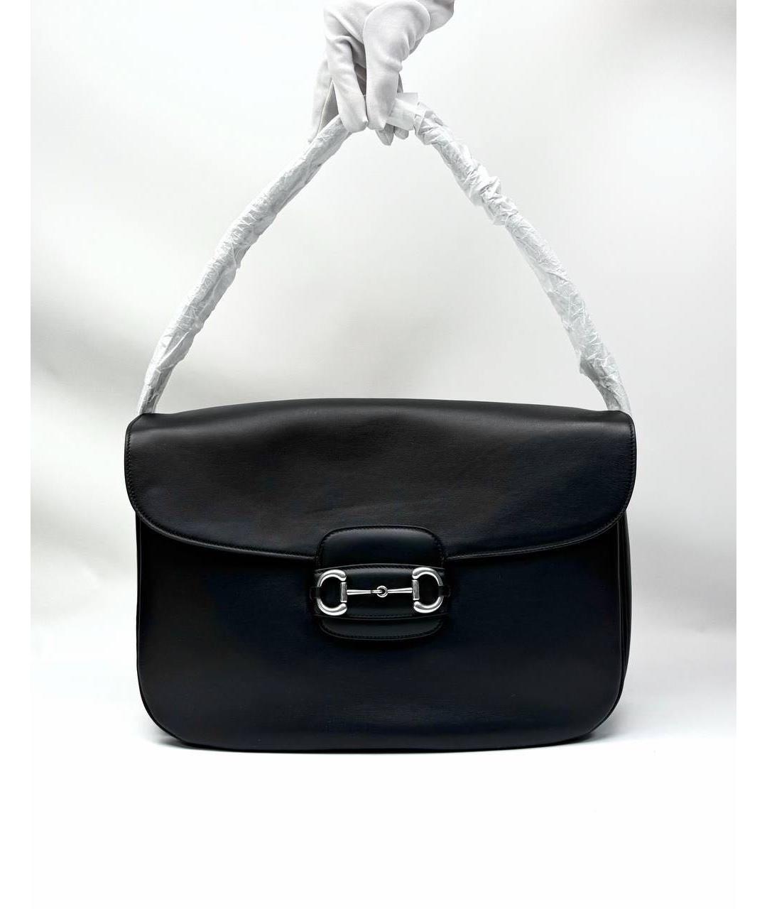 GUCCI Черная кожаная сумка на плечо, фото 6