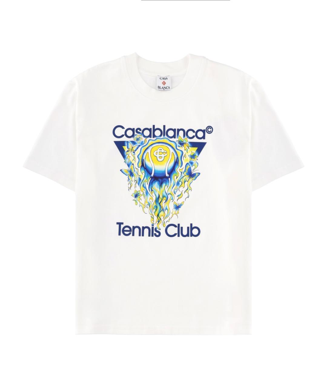 CASABLANCA Белая хлопковая футболка, фото 1