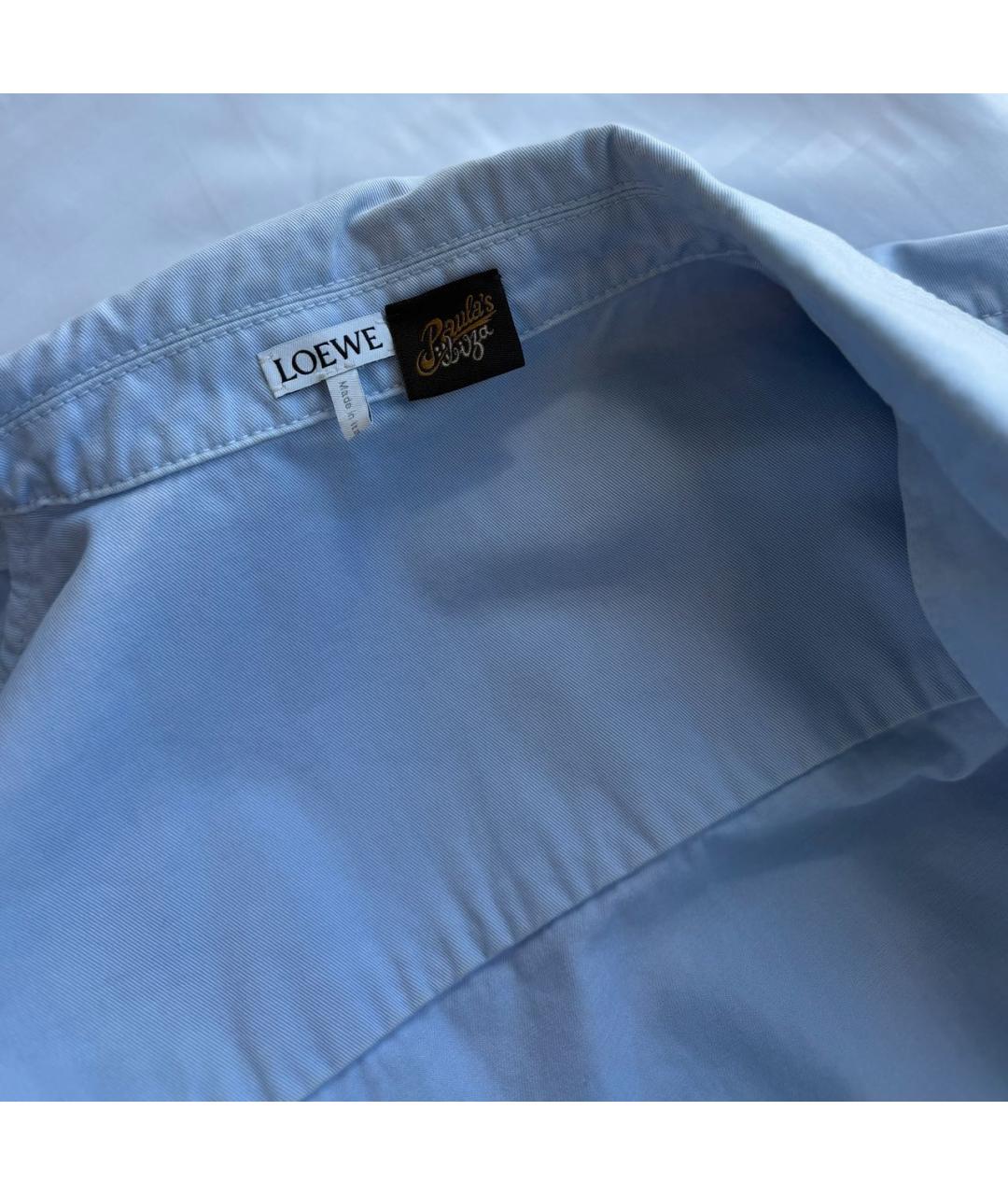 LOEWE Голубая хлопковая кэжуал рубашка, фото 5