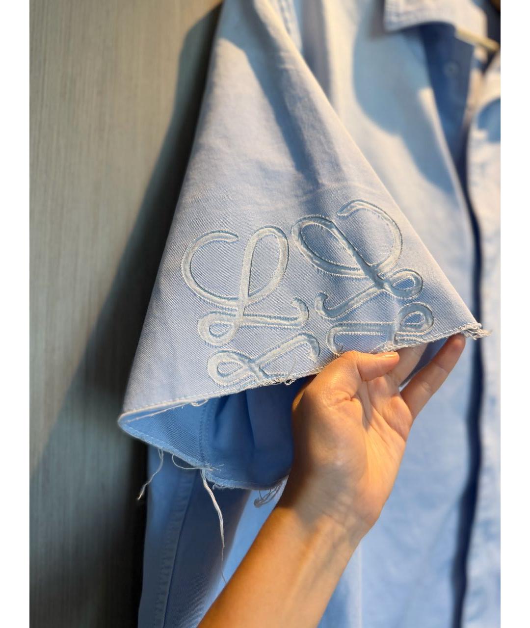 LOEWE Голубая хлопковая кэжуал рубашка, фото 4