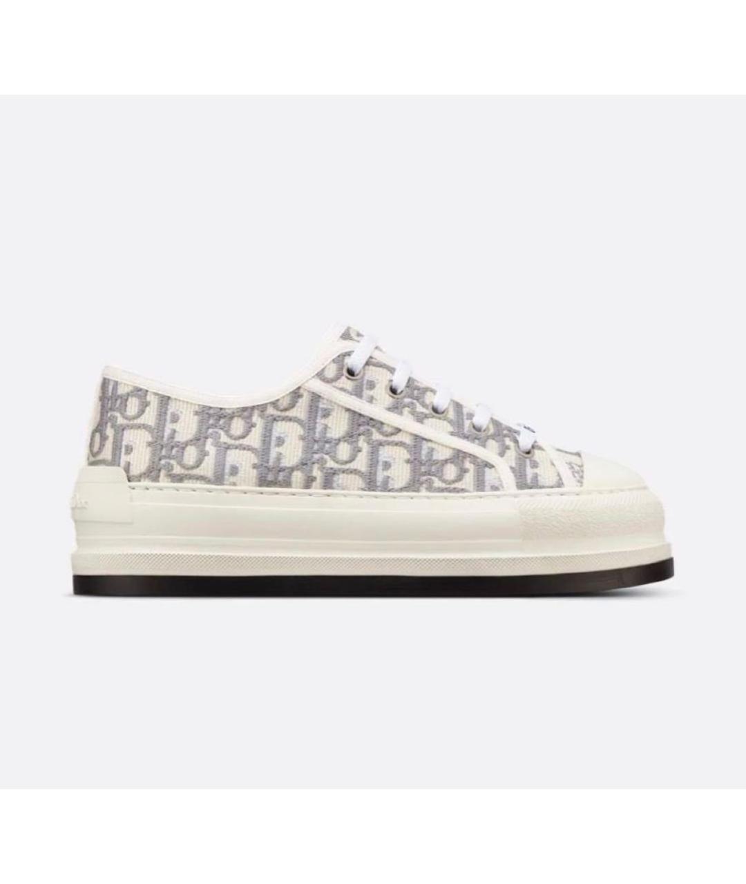 CHRISTIAN DIOR Серые текстильные кеды, фото 2