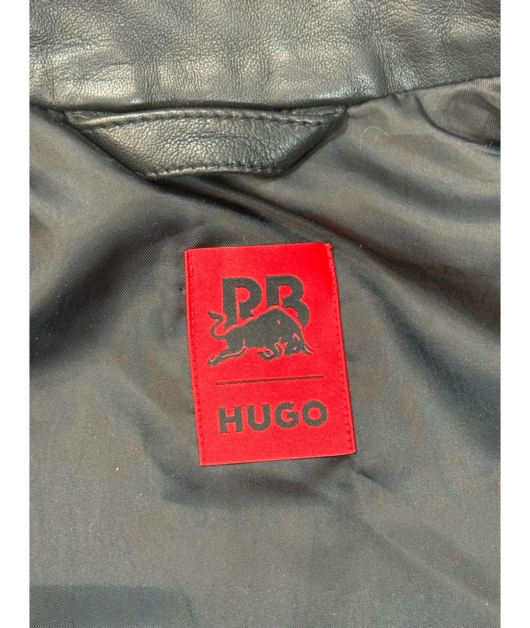 HUGO Черная кожаная куртка, фото 4