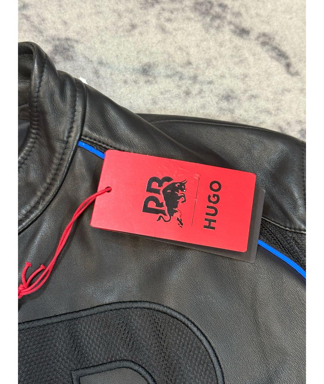 HUGO Черная кожаная куртка, фото 5