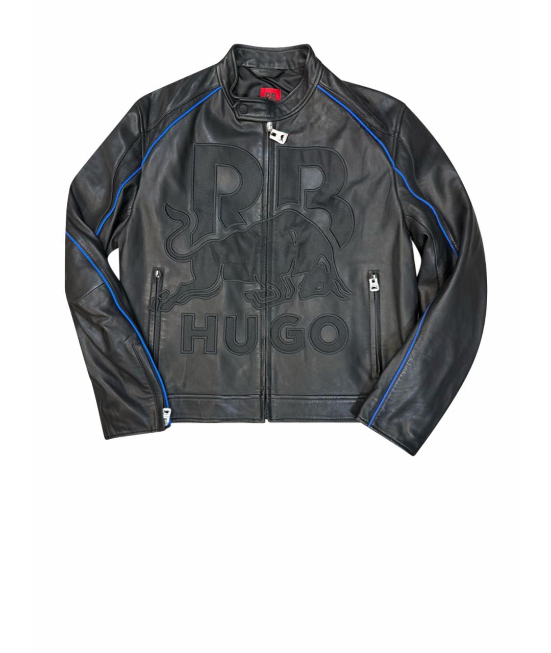 HUGO Черная кожаная куртка, фото 1