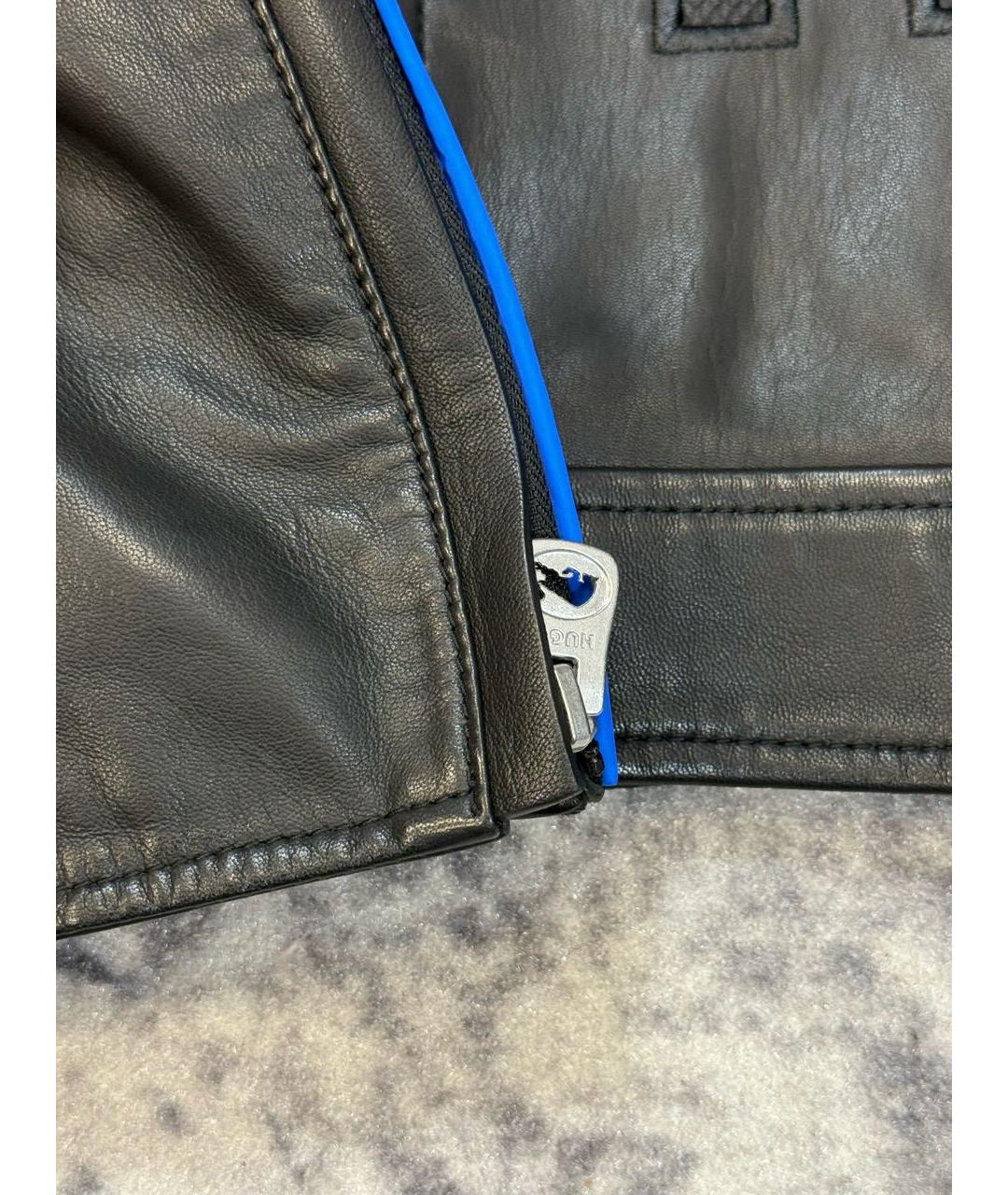 HUGO Черная кожаная куртка, фото 3