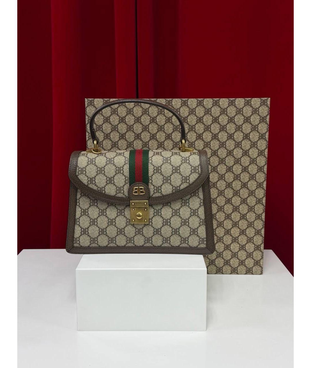 GUCCI Коричневая сумка с короткими ручками, фото 5