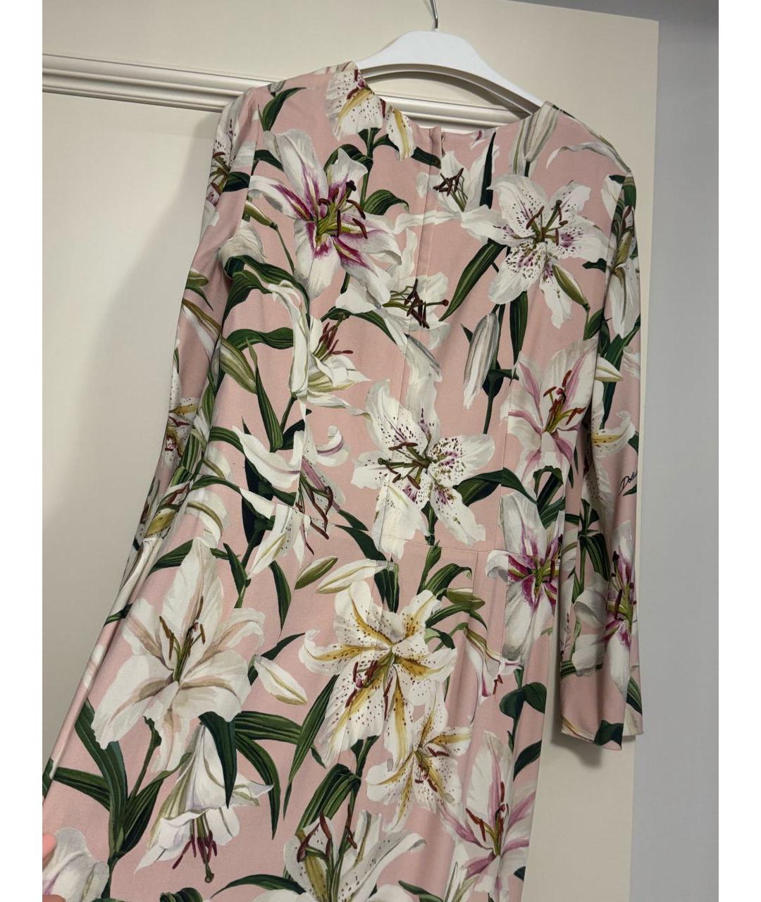 DOLCE&GABBANA Розовое вискозное коктейльное платье, фото 2