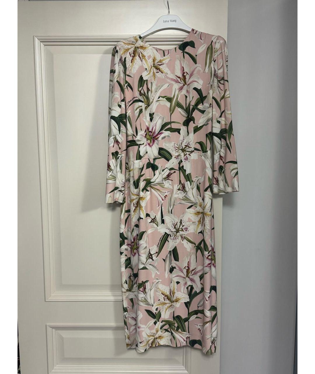 DOLCE&GABBANA Розовое вискозное коктейльное платье, фото 7