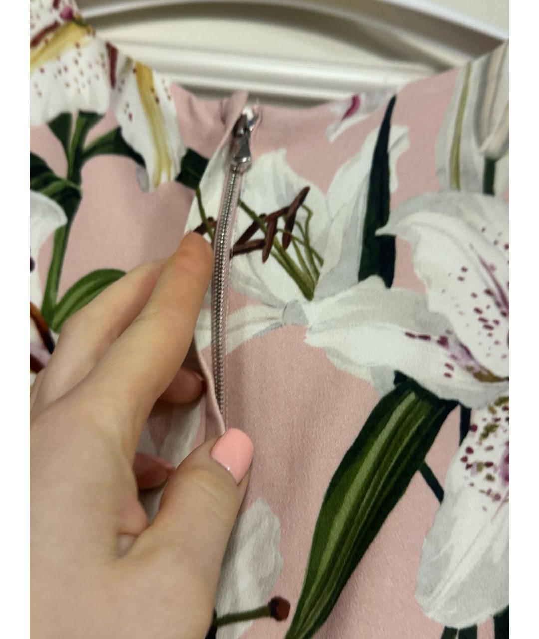 DOLCE&GABBANA Розовое вискозное коктейльное платье, фото 4