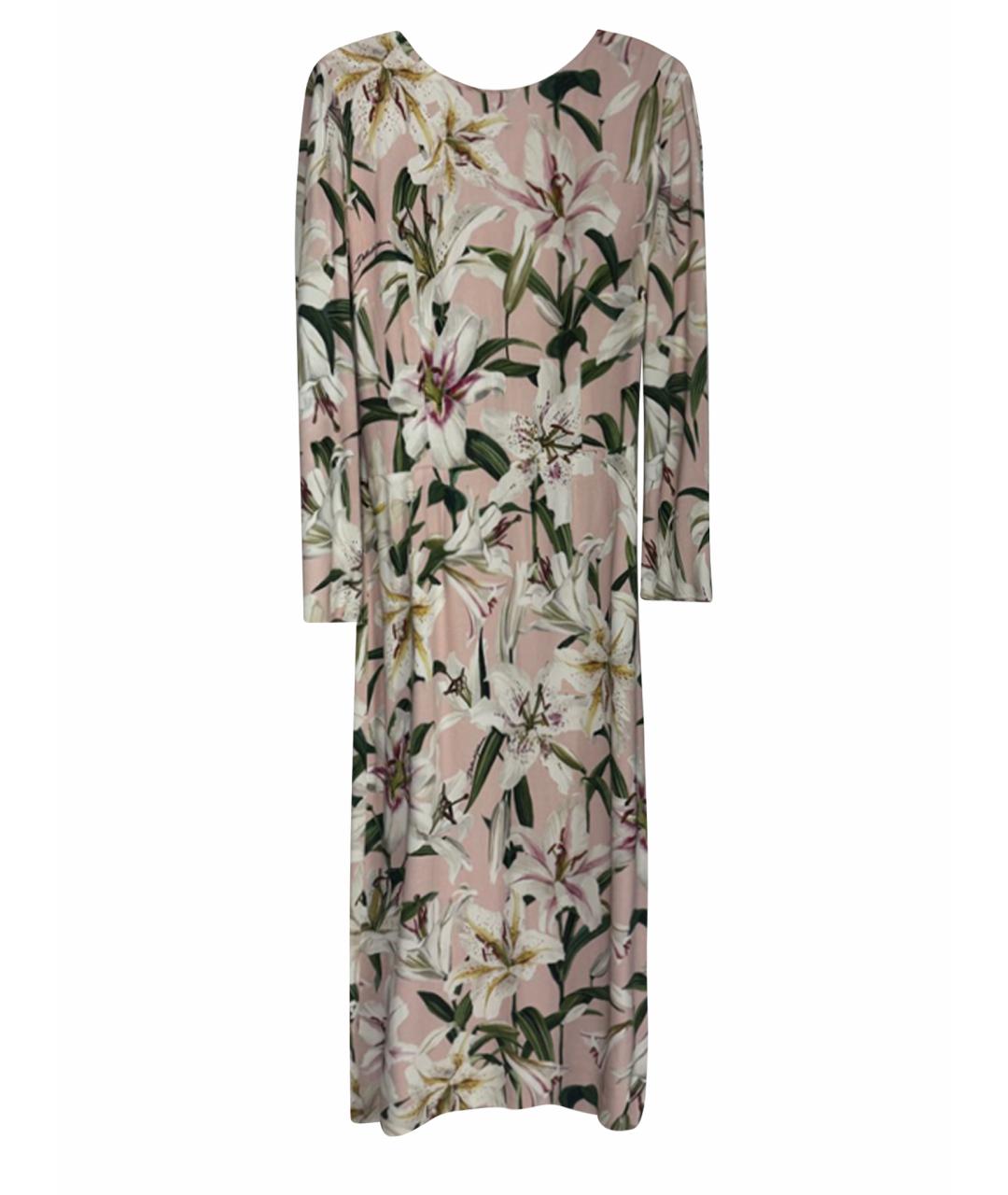 DOLCE&GABBANA Розовое вискозное коктейльное платье, фото 1