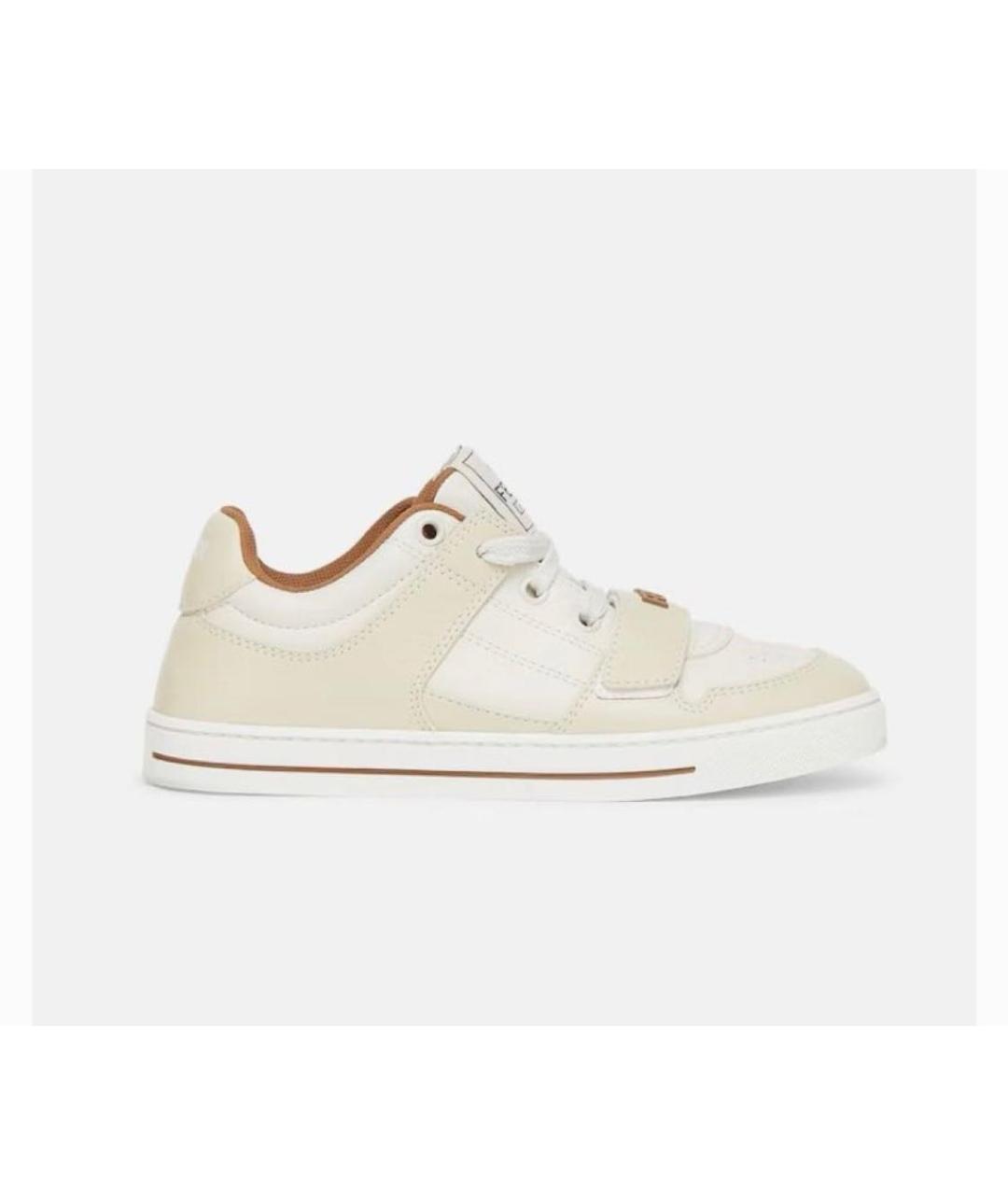 FENDI Белые кожаные кеды, фото 5