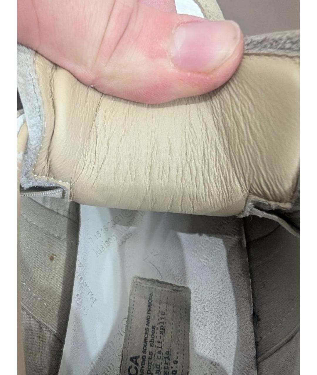 MAISON MARGIELA Белые кожаные низкие кроссовки / кеды, фото 4