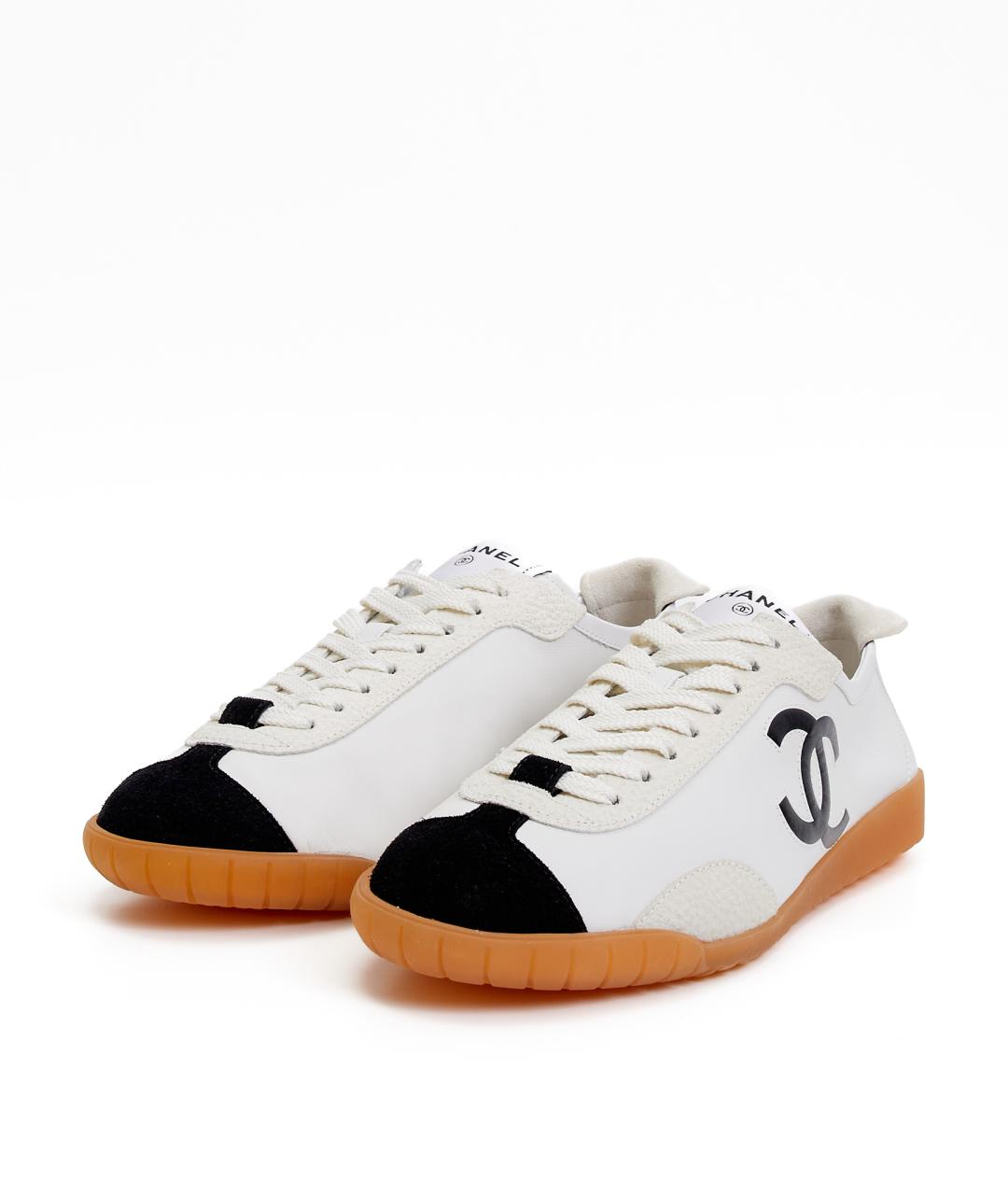 CHANEL Белые кожаные кеды, фото 2