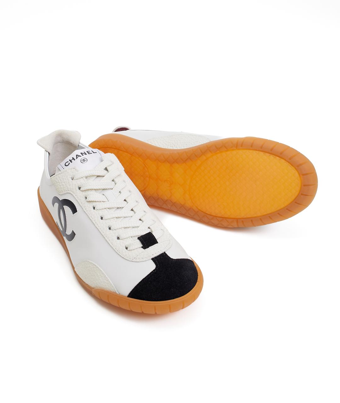 CHANEL Белые кожаные кеды, фото 6
