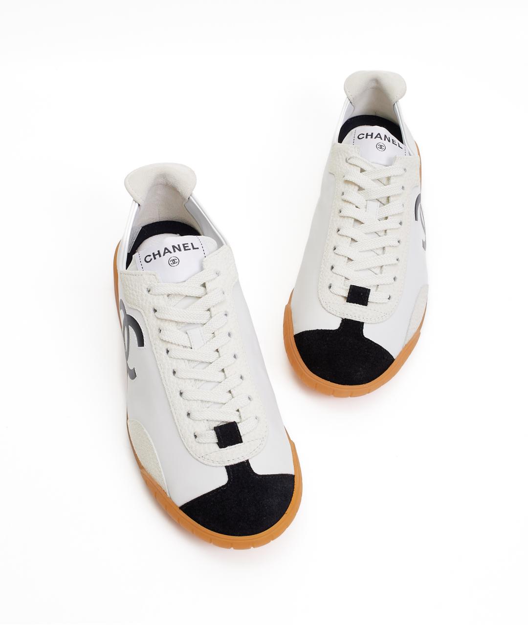 CHANEL Белые кожаные кеды, фото 5