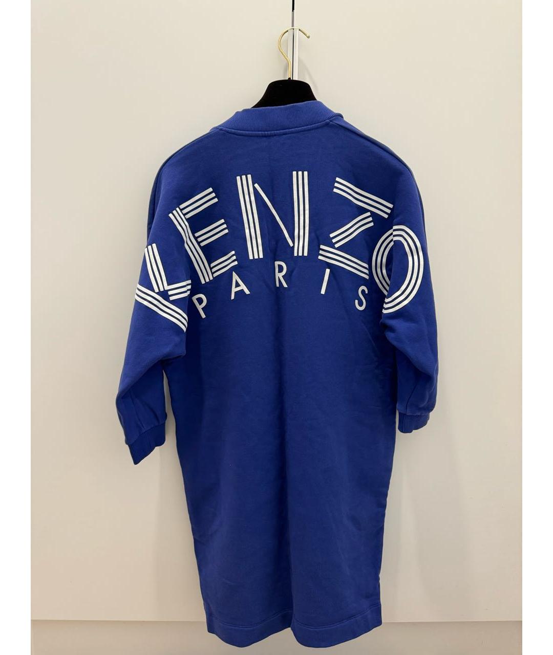 KENZO Синее хлопковое повседневное платье, фото 6