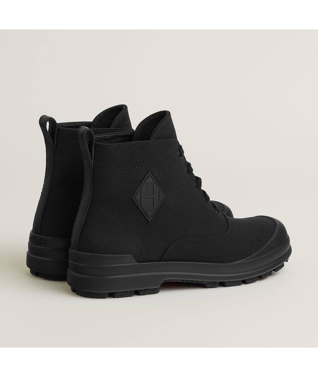 HERMES Черные текстильные ботинки, фото 2