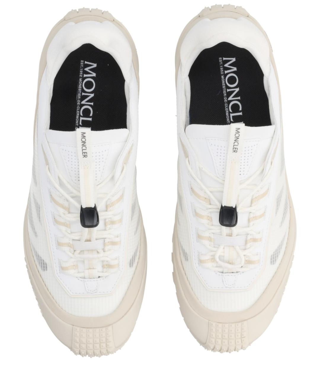 MONCLER Белые кожаные кроссовки, фото 5