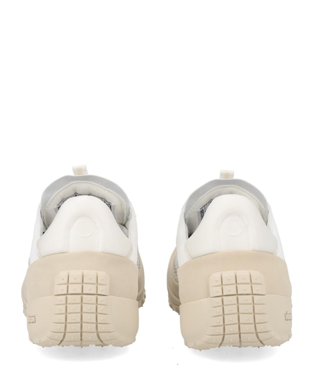 MONCLER Белые кожаные кроссовки, фото 4