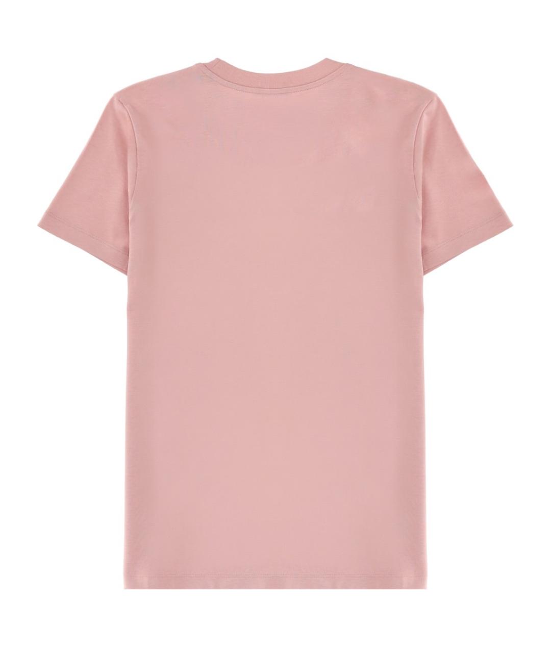 MONCLER Розовая хлопковая футболка, фото 2