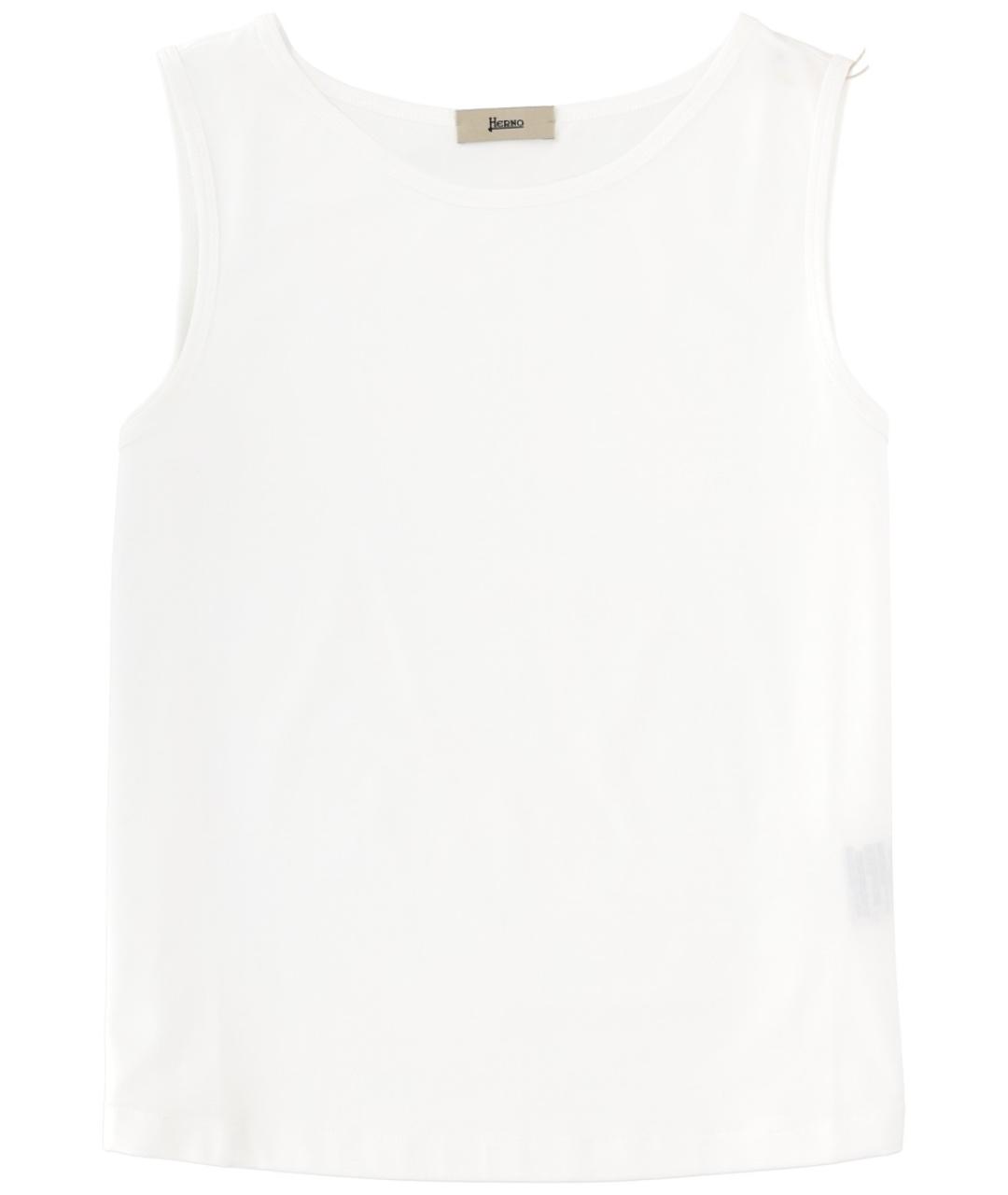 HERNO Белая хлопковая майка, фото 1