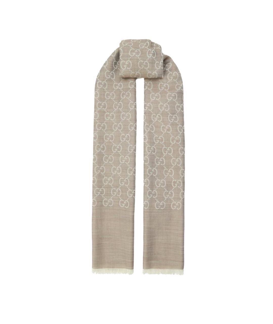 GUCCI Бежевый шарф, фото 1