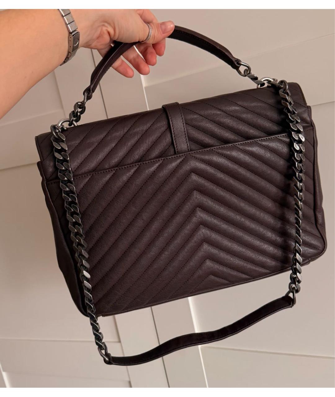 SAINT LAURENT Кожаная сумка с короткими ручками, фото 3