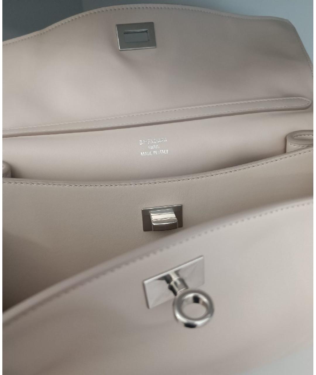BALENCIAGA Бежевая кожаная сумка через плечо, фото 6