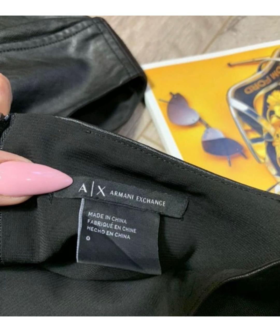 ARMANI EXCHANGE Черное полиуретановое повседневное платье, фото 4