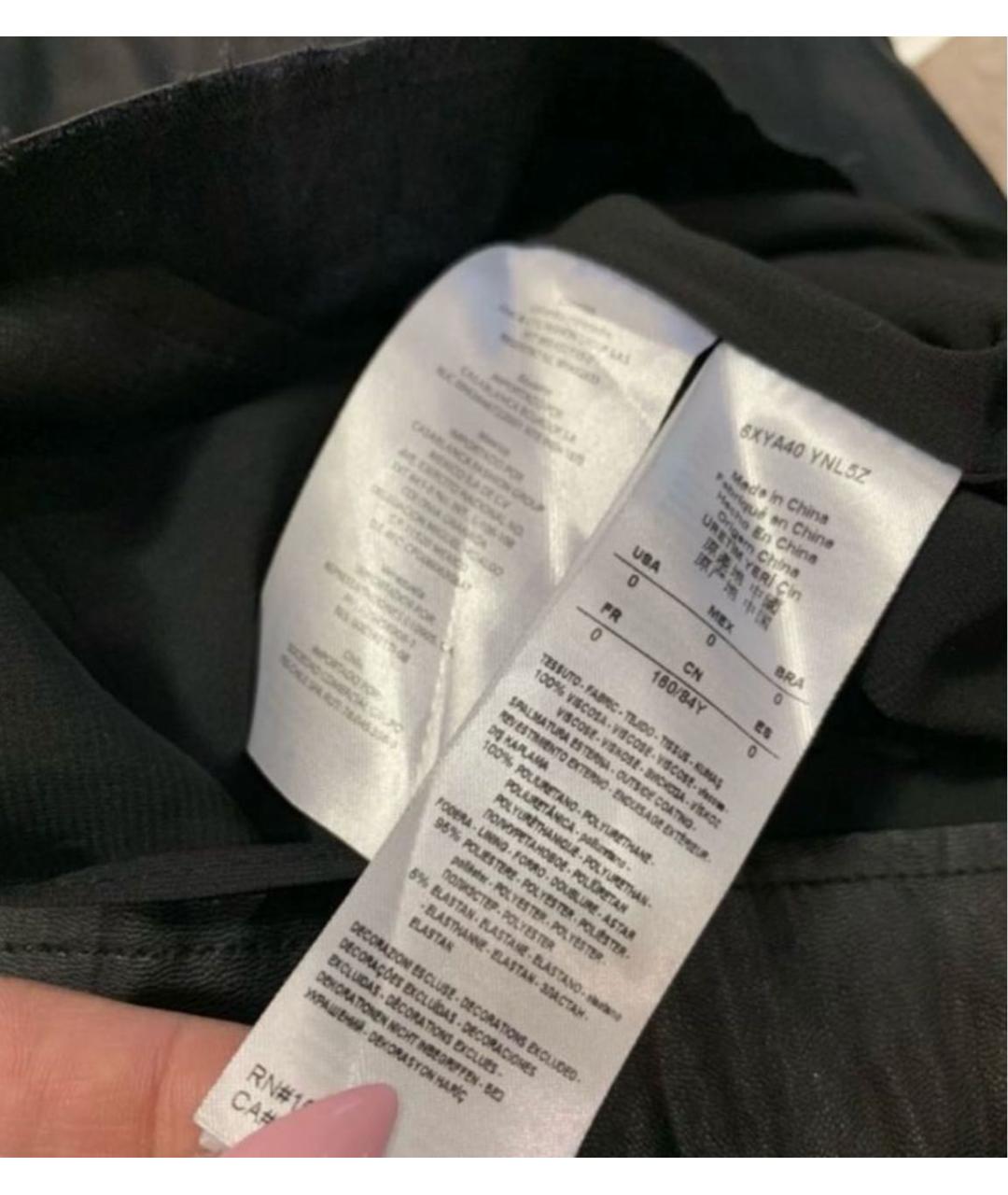 ARMANI EXCHANGE Черное полиуретановое повседневное платье, фото 5