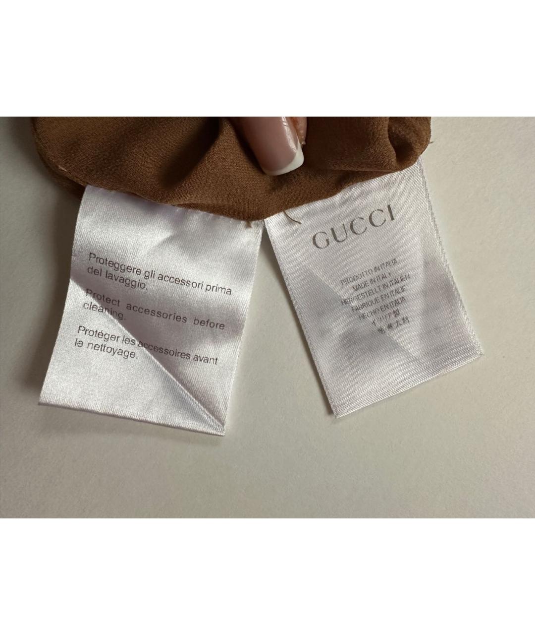 GUCCI Коричневое шелковое повседневное платье, фото 6